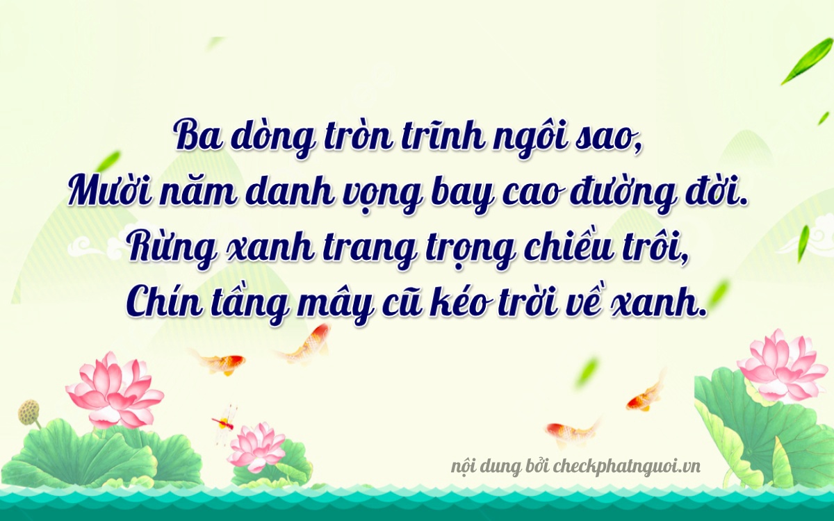 Bài thơ ý nghĩa cho <b>biển số 37A-35129</b> tại website checkphatnguoi.vn