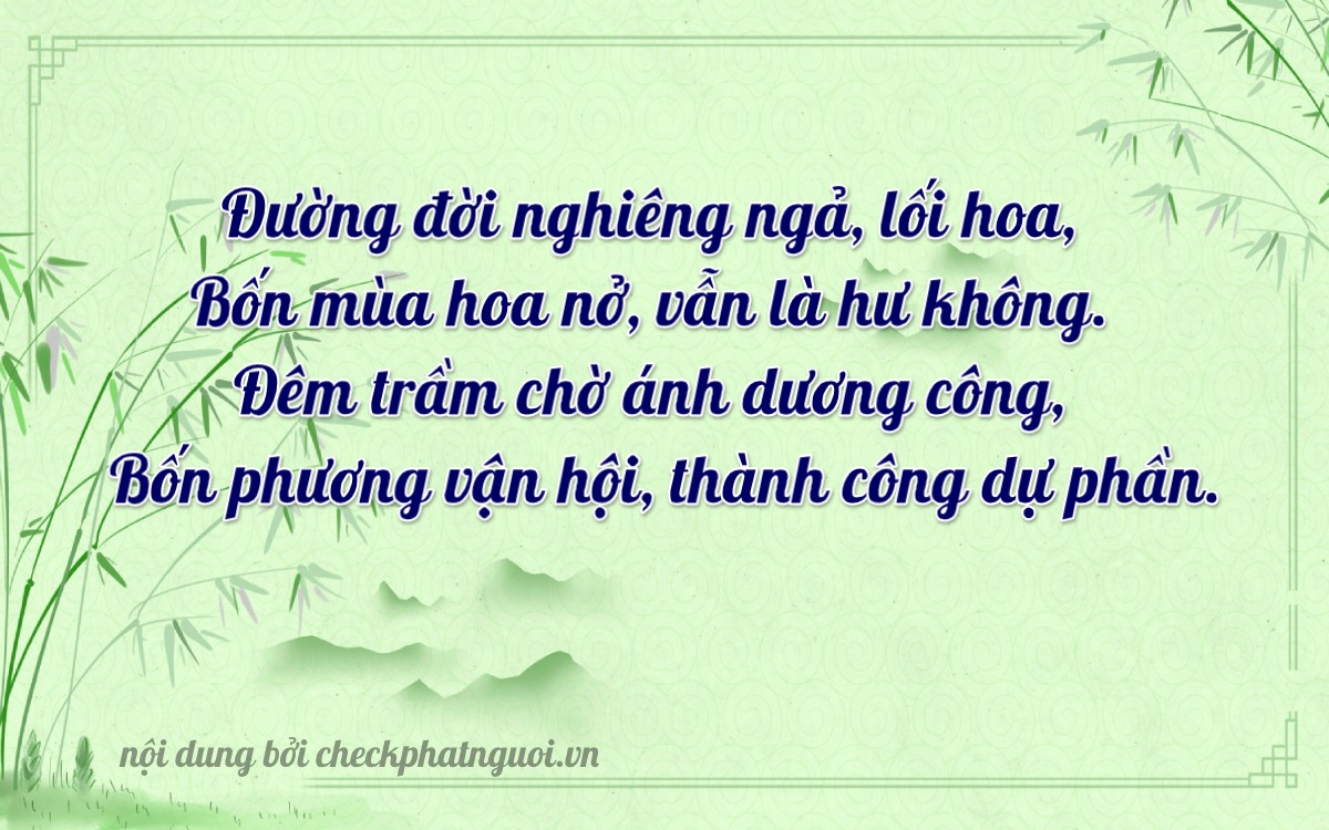 Bài thơ ý nghĩa cho <b>biển số 37A-49740</b> tại website checkphatnguoi.vn