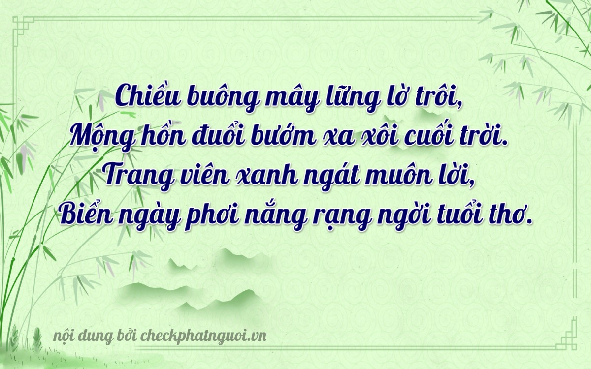 Bài thơ ý nghĩa cho <b>biển số 37A-60785</b> tại website checkphatnguoi.vn