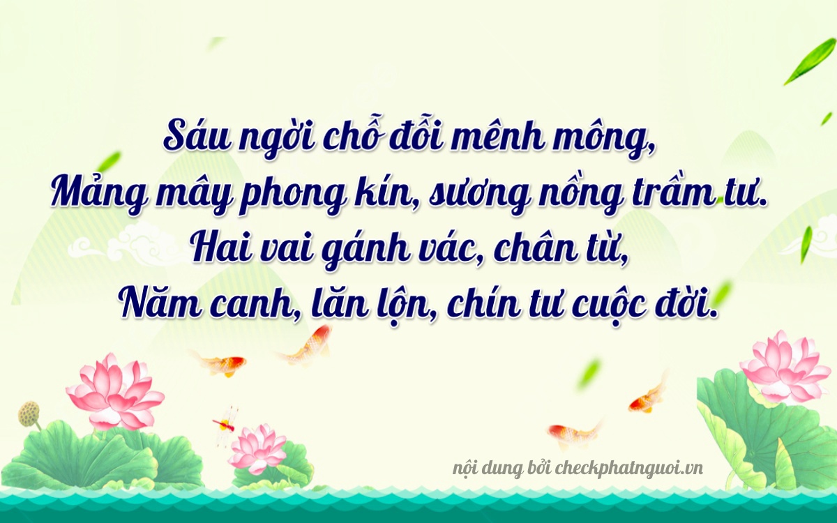 Bài thơ ý nghĩa cho <b>biển số 37A-63256</b> tại website checkphatnguoi.vn