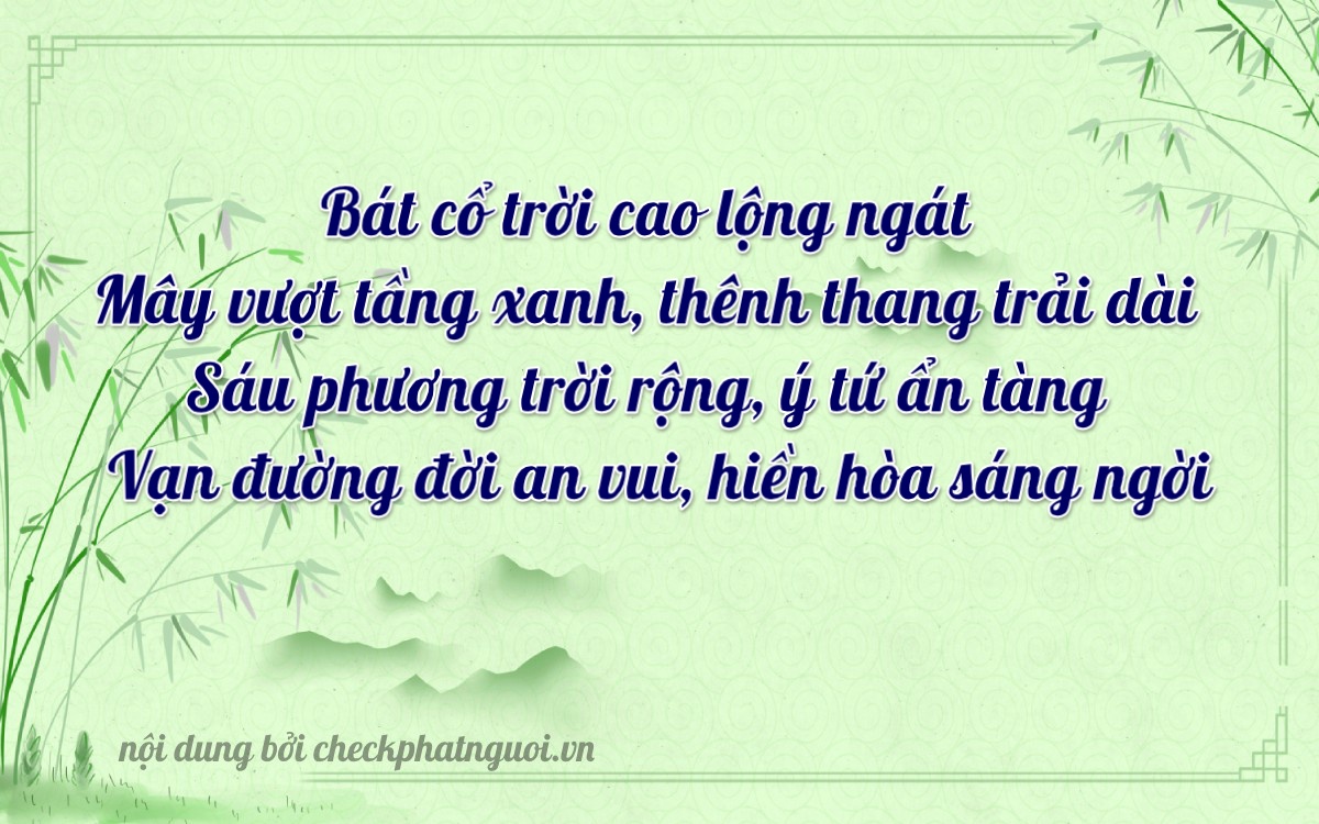 Bài thơ ý nghĩa cho <b>biển số 37A-84860</b> tại website checkphatnguoi.vn