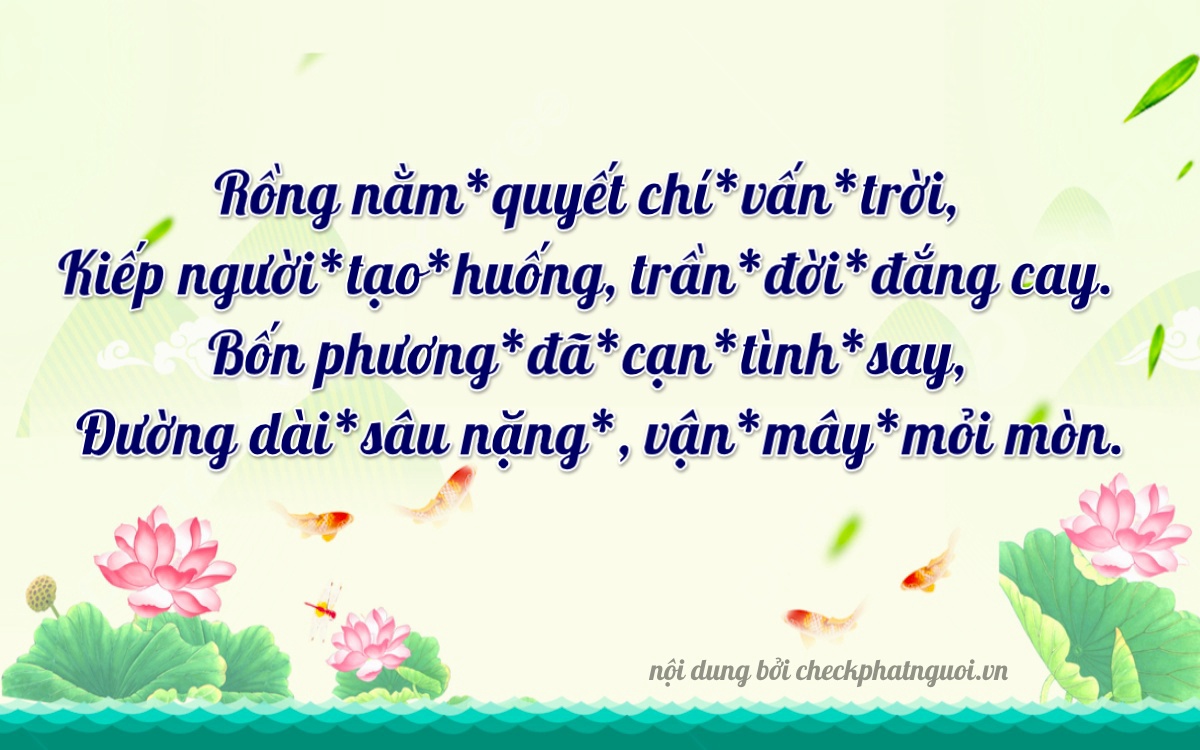 Bài thơ ý nghĩa cho <b>biển số 37A-96474</b> tại website checkphatnguoi.vn