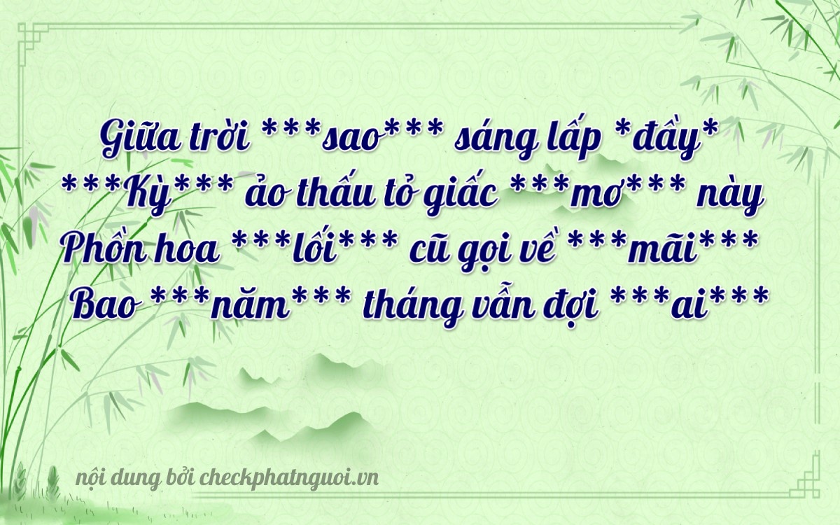 Bài thơ ý nghĩa cho <b>biển số 37A-98822</b> tại website checkphatnguoi.vn