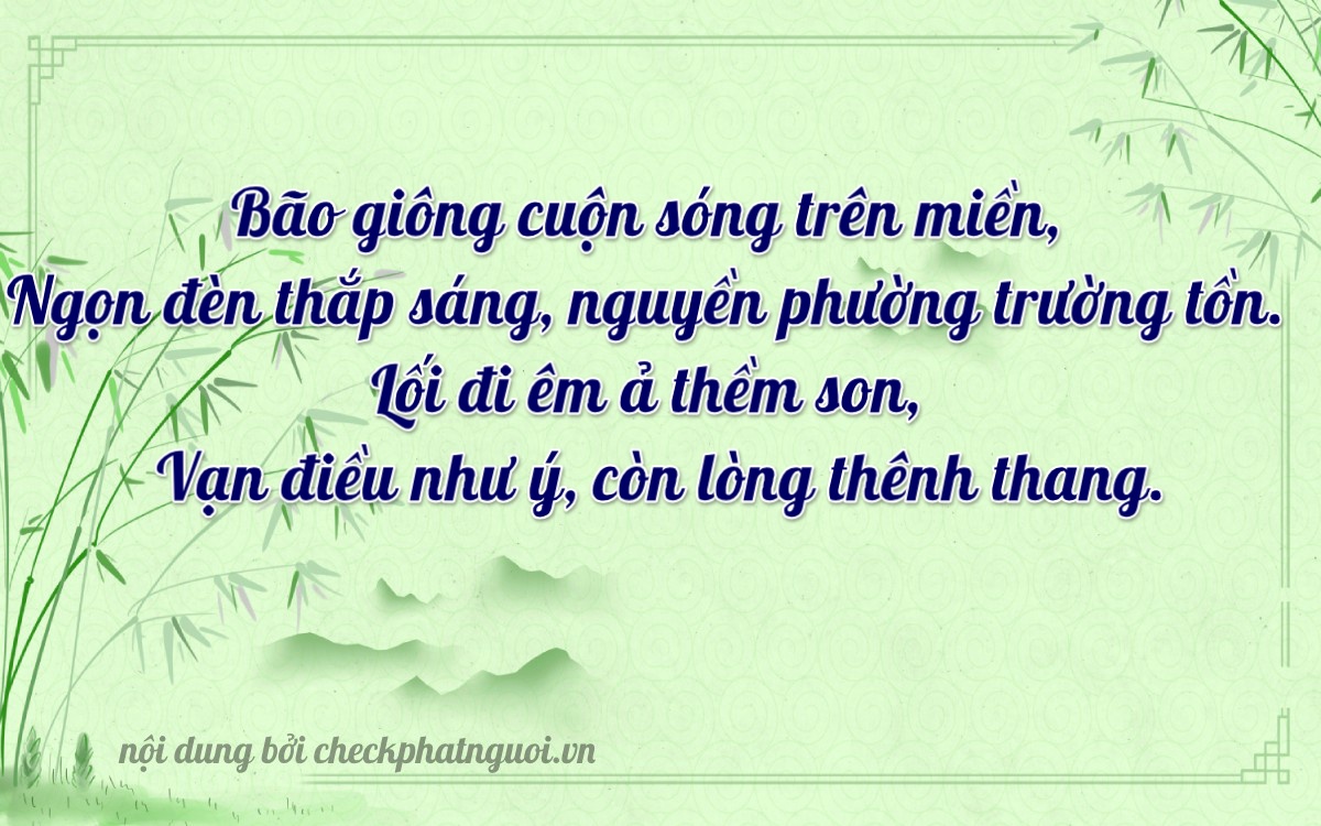 Bài thơ ý nghĩa cho <b>biển số 37AF-06869</b> tại website checkphatnguoi.vn