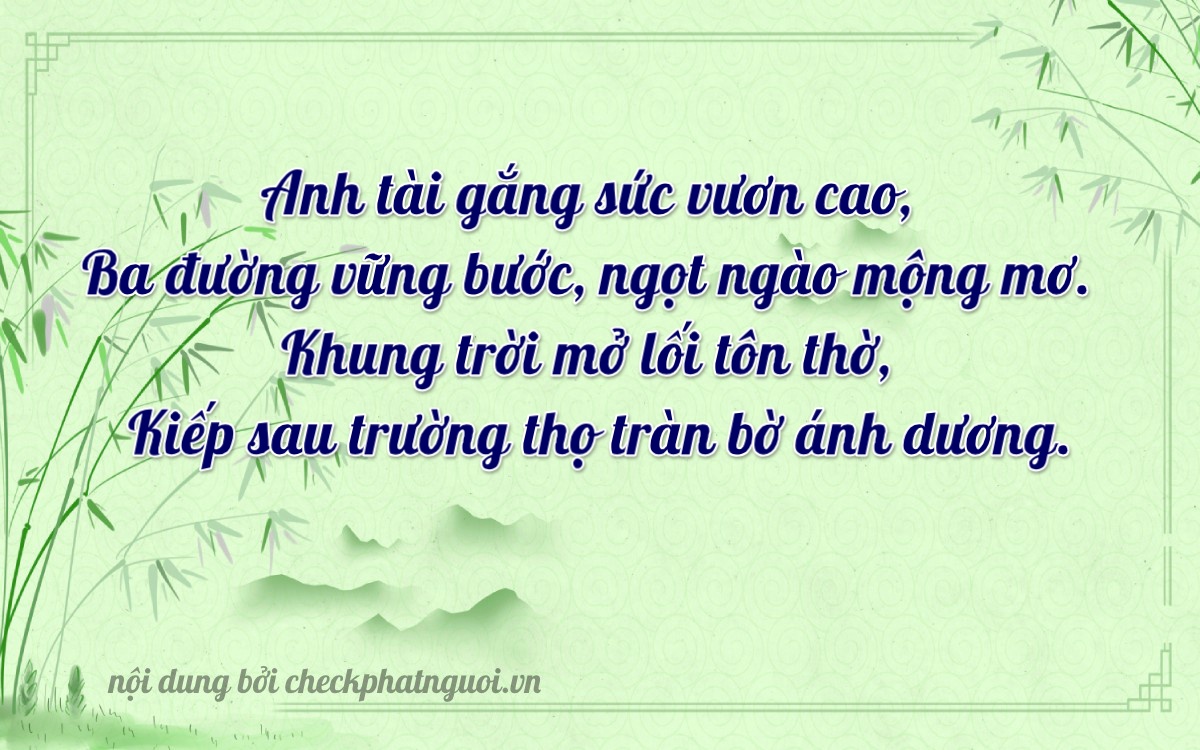 Bài thơ ý nghĩa cho <b>biển số 37AM-00317</b> tại website checkphatnguoi.vn