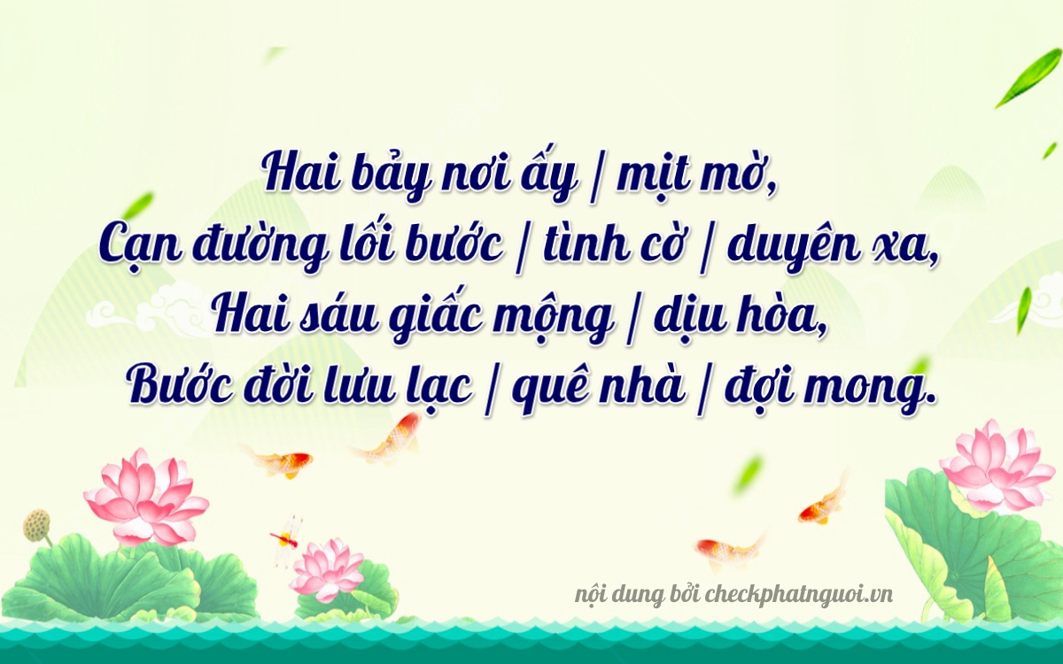 Bài thơ ý nghĩa cho <b>biển số 37B-27267</b> tại website checkphatnguoi.vn