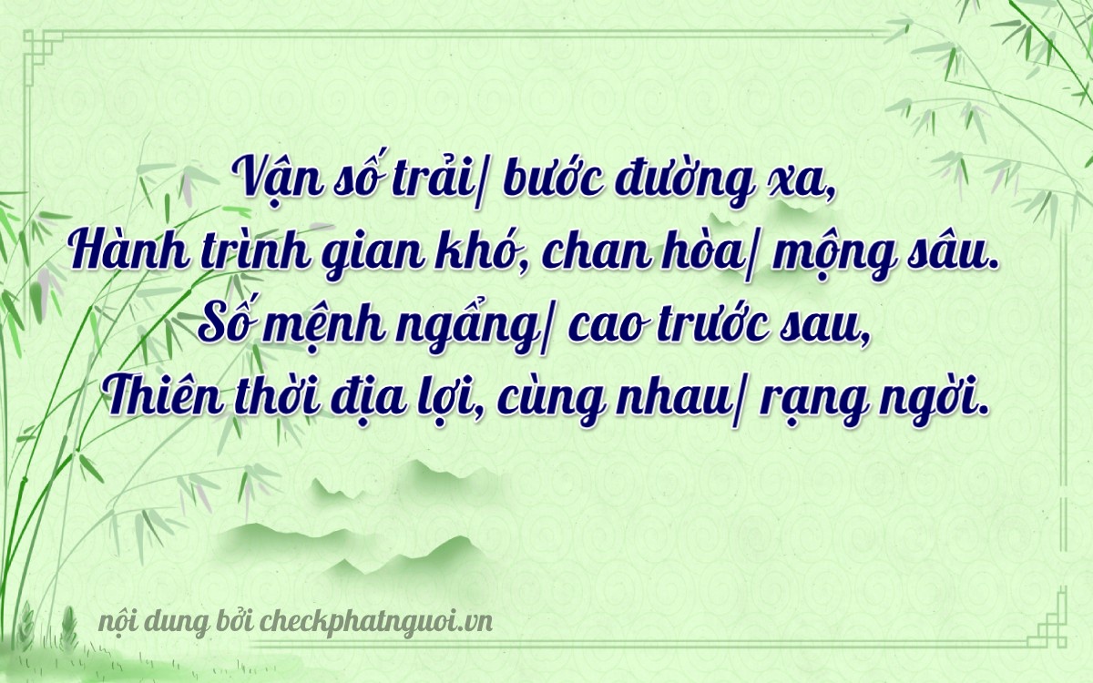 Bài thơ ý nghĩa cho <b>biển số 37B3-26809</b> tại website checkphatnguoi.vn