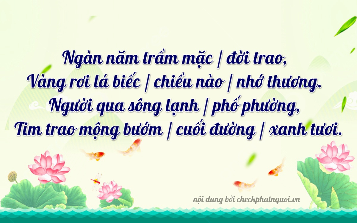 Bài thơ ý nghĩa cho <b>biển số 37E-00470</b> tại website checkphatnguoi.vn