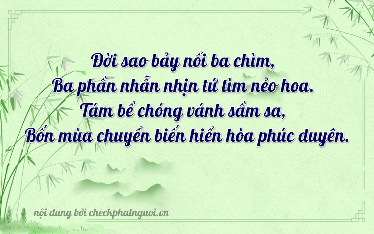 Bài thơ ý nghĩa cho <b>biển số 37E1-38742</b> tại website checkphatnguoi.vn
