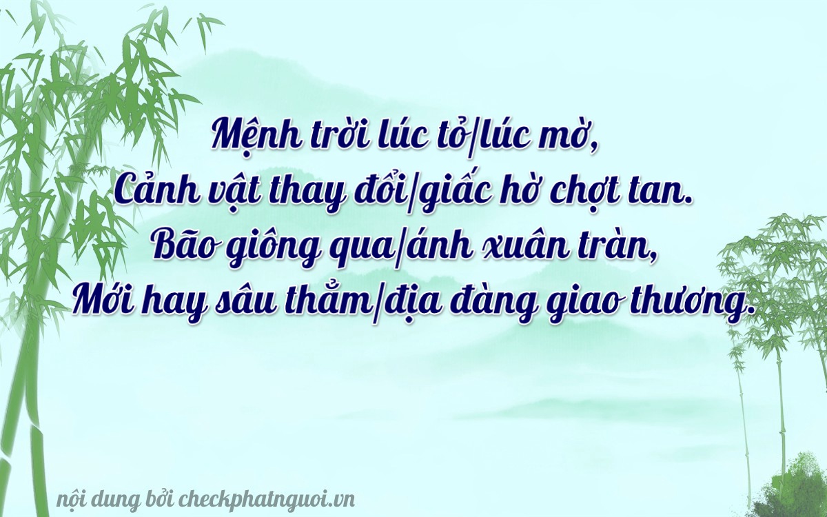 Bài thơ ý nghĩa cho <b>biển số 37K-16711</b> tại website checkphatnguoi.vn