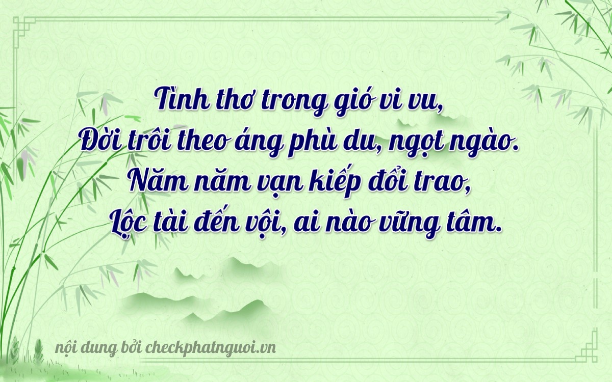 Bài thơ ý nghĩa cho <b>biển số 37L-12665</b> tại website checkphatnguoi.vn