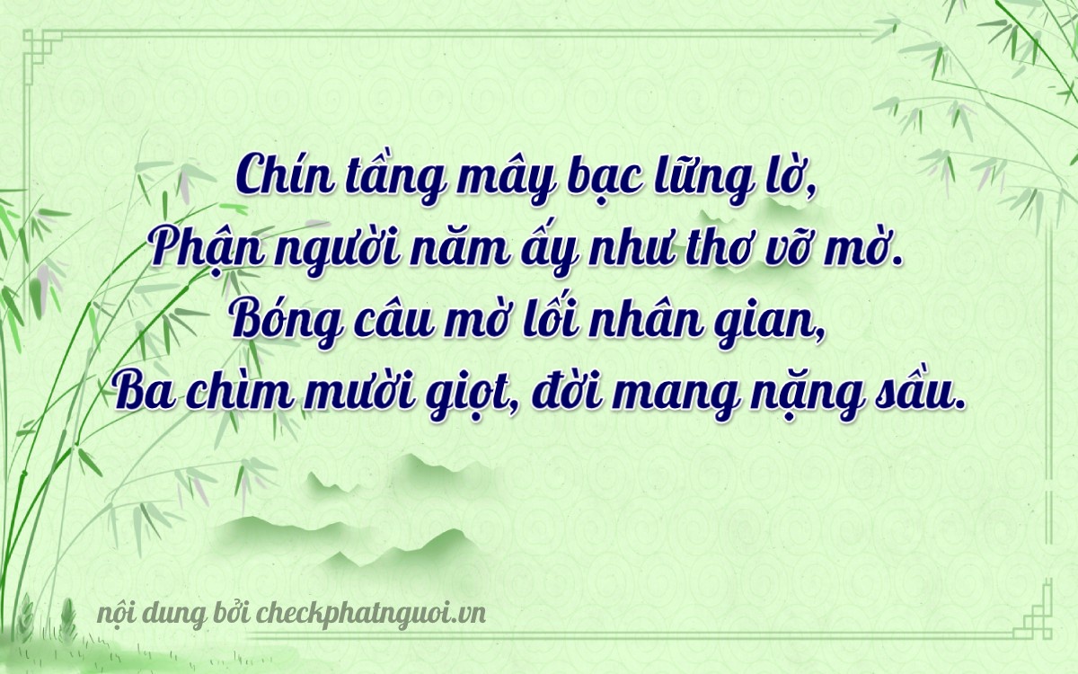 Bài thơ ý nghĩa cho <b>biển số 37N-95130</b> tại website checkphatnguoi.vn