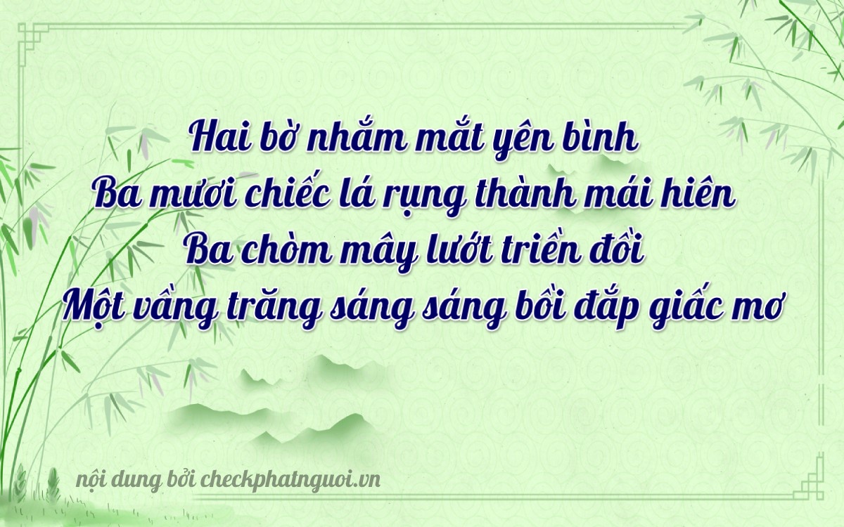 Bài thơ ý nghĩa cho <b>biển số 38A-23331</b> tại website checkphatnguoi.vn