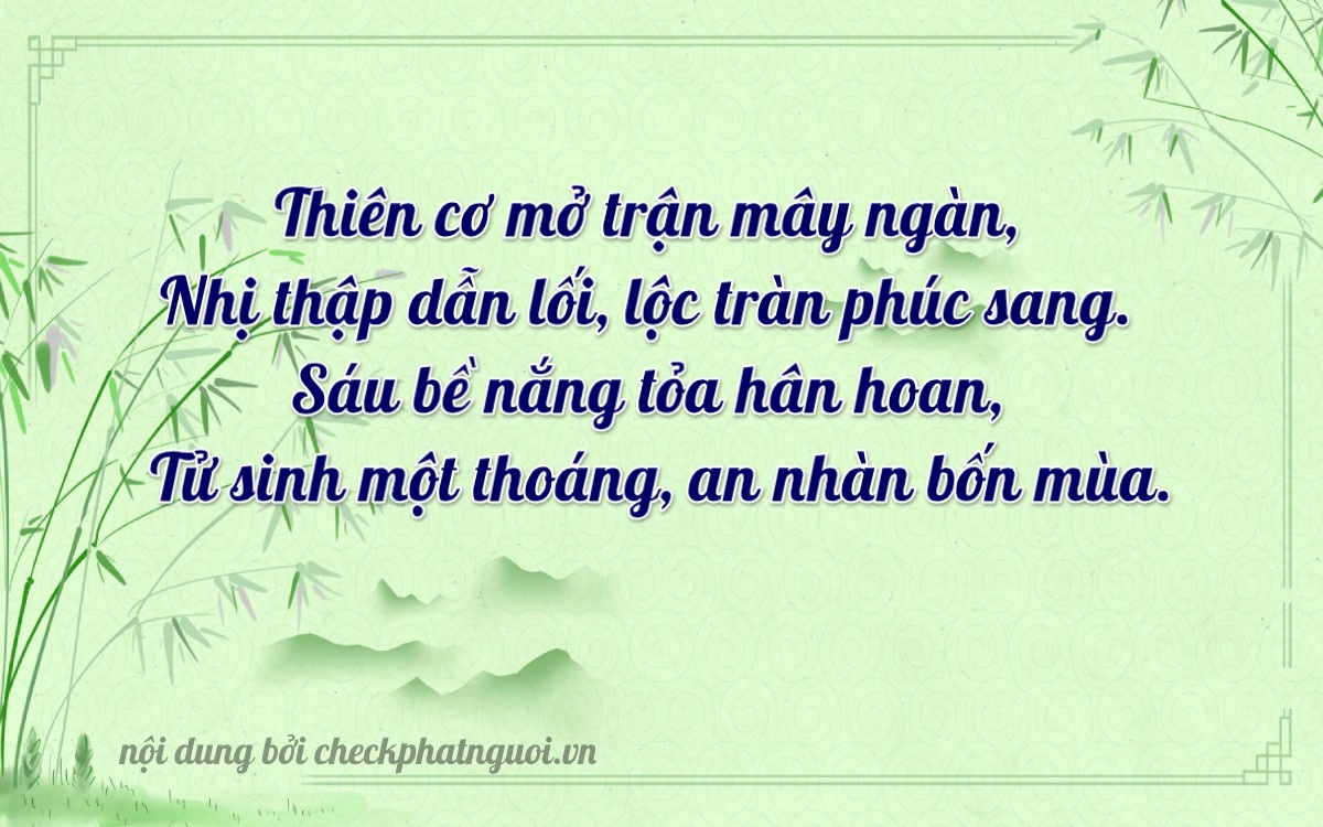 Bài thơ ý nghĩa cho <b>biển số 38A-26941</b> tại website checkphatnguoi.vn