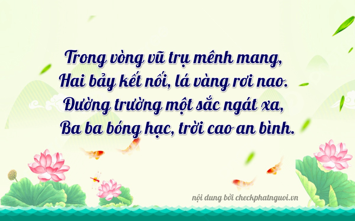 Bài thơ ý nghĩa cho <b>biển số 38A-27133</b> tại website checkphatnguoi.vn