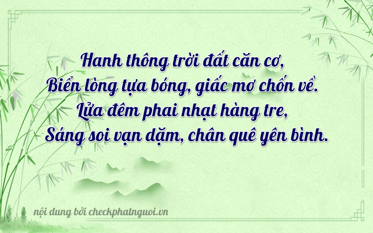 Bài thơ ý nghĩa cho <b>biển số 38A-54986</b> tại website checkphatnguoi.vn