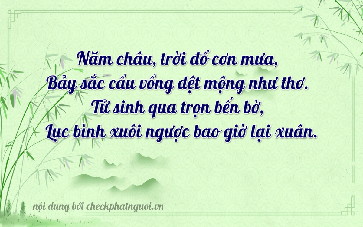 Bài thơ ý nghĩa cho <b>biển số 38A-57456</b> tại website checkphatnguoi.vn