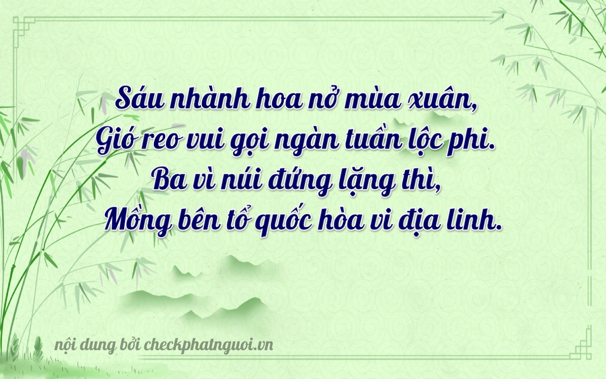 Bài thơ ý nghĩa cho <b>biển số 38A-66320</b> tại website checkphatnguoi.vn