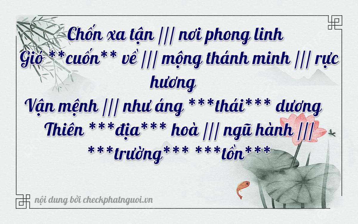 Bài thơ ý nghĩa cho <b>biển số 38AM-01273</b> tại website checkphatnguoi.vn