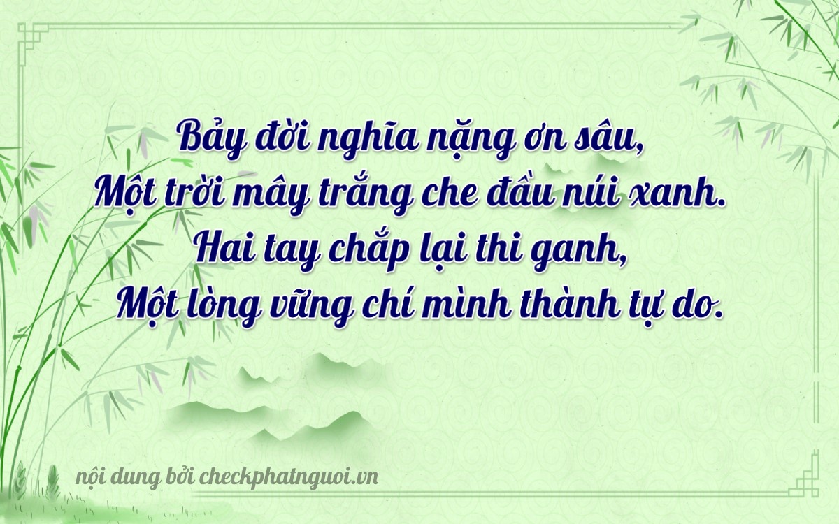 Bài thơ ý nghĩa cho <b>biển số 38AN-07121</b> tại website checkphatnguoi.vn
