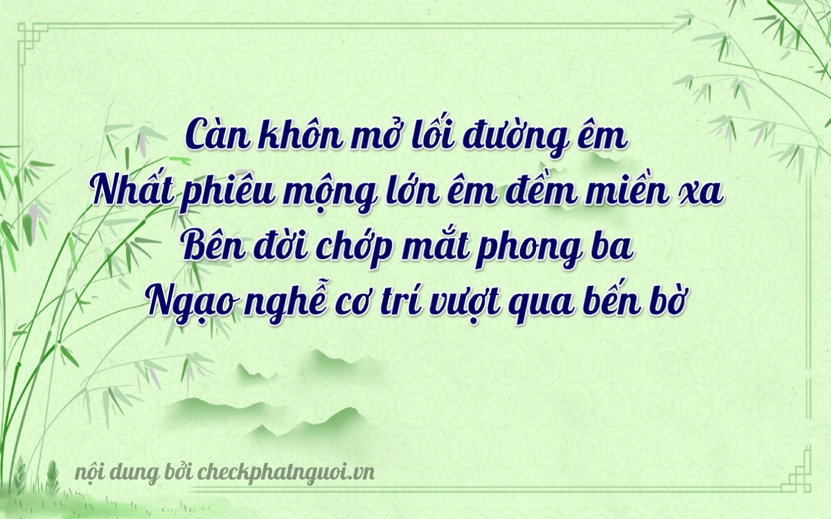Bài thơ ý nghĩa cho <b>biển số 38D-01316</b> tại website checkphatnguoi.vn