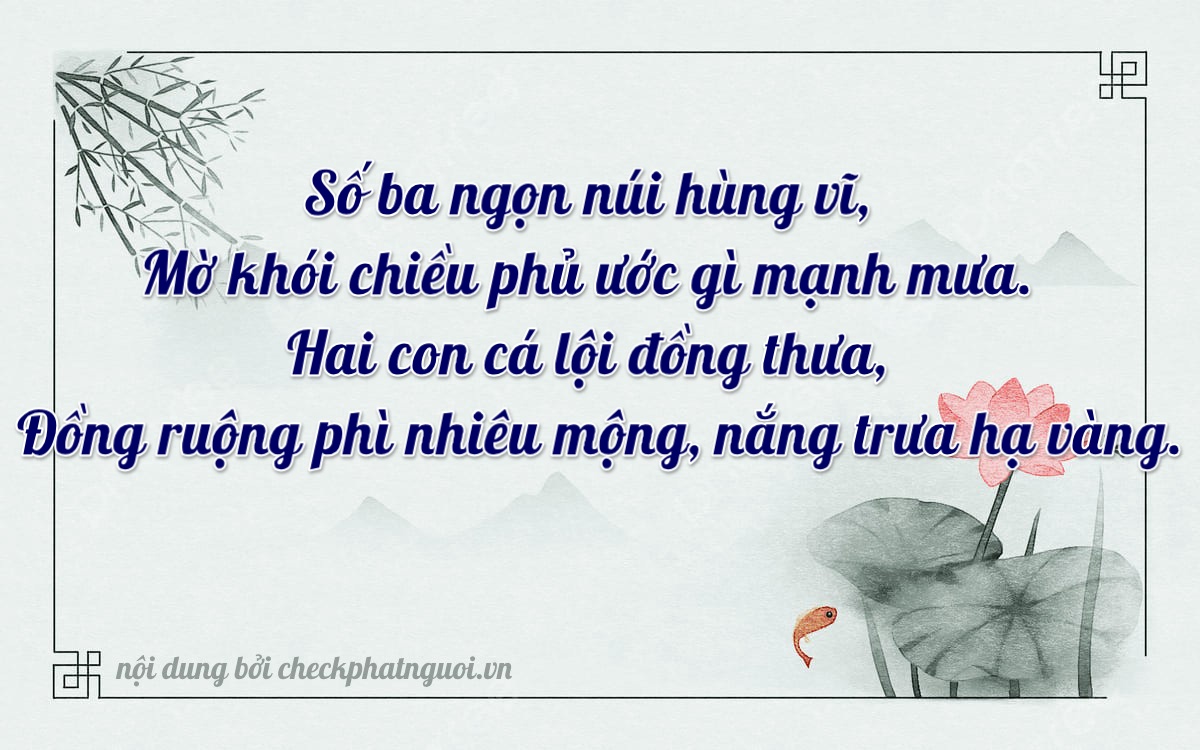 Bài thơ ý nghĩa cho <b>biển số 38N-32354</b> tại website checkphatnguoi.vn