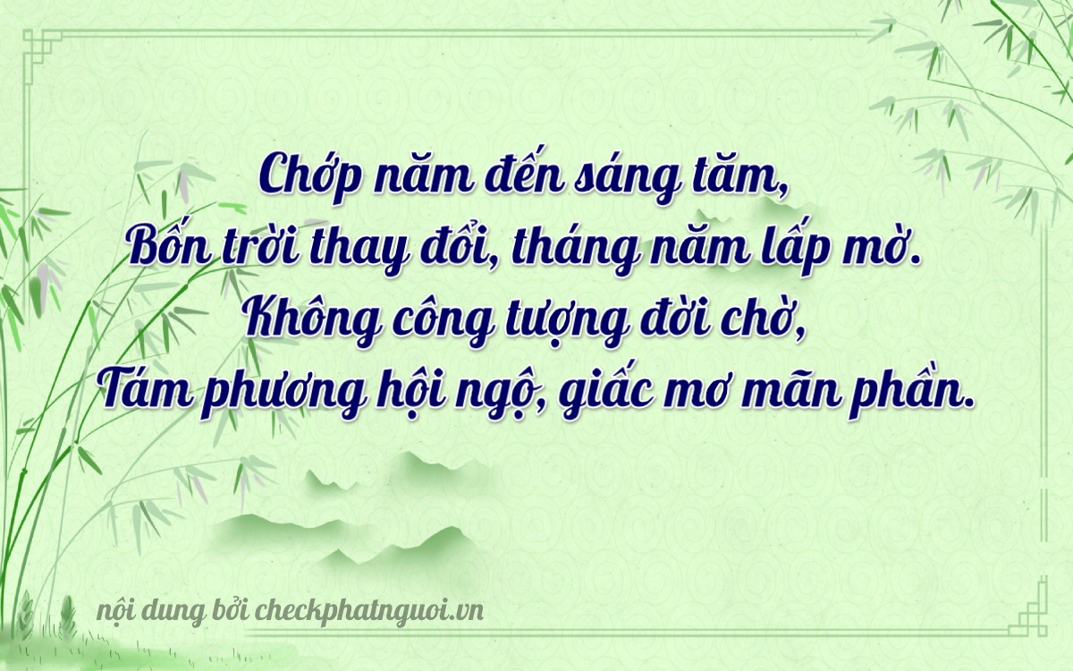 Bài thơ ý nghĩa cho <b>biển số 38X1-05408</b> tại website checkphatnguoi.vn