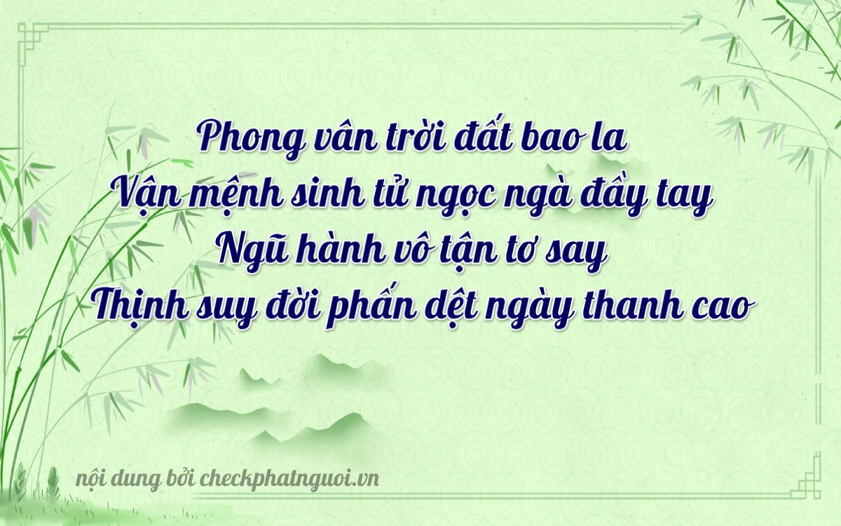 Bài thơ ý nghĩa cho <b>biển số 39123</b> tại website checkphatnguoi.vn