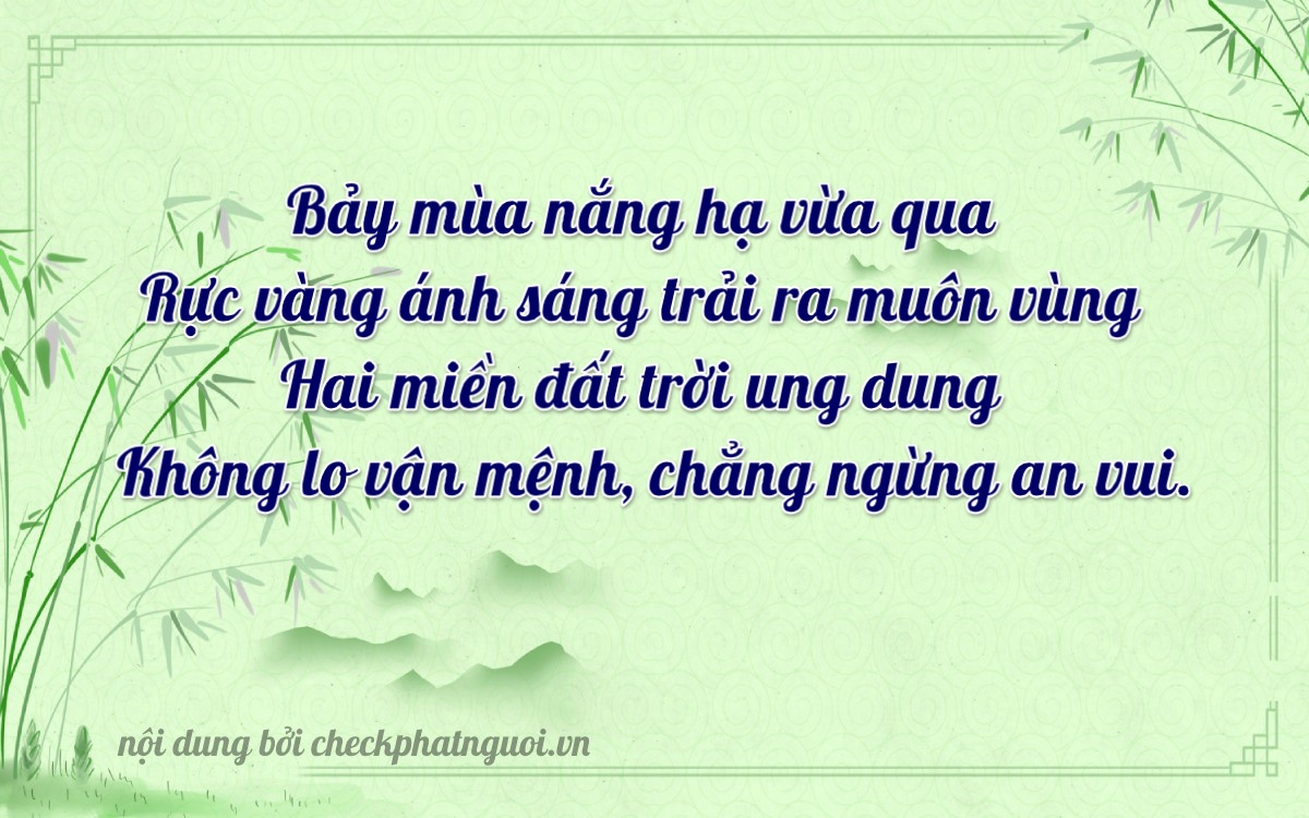 Bài thơ ý nghĩa cho <b>biển số 43A-72066</b> tại website checkphatnguoi.vn
