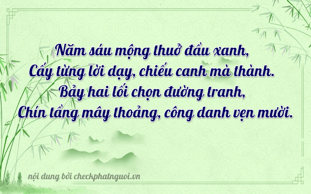 Bài thơ ý nghĩa cho <b>biển số 43AD-06279</b> tại website checkphatnguoi.vn