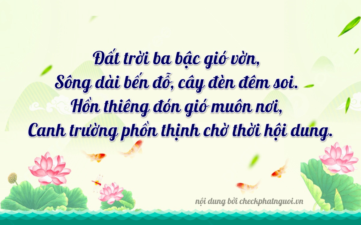 Bài thơ ý nghĩa cho <b>biển số 43C1-04989</b> tại website checkphatnguoi.vn