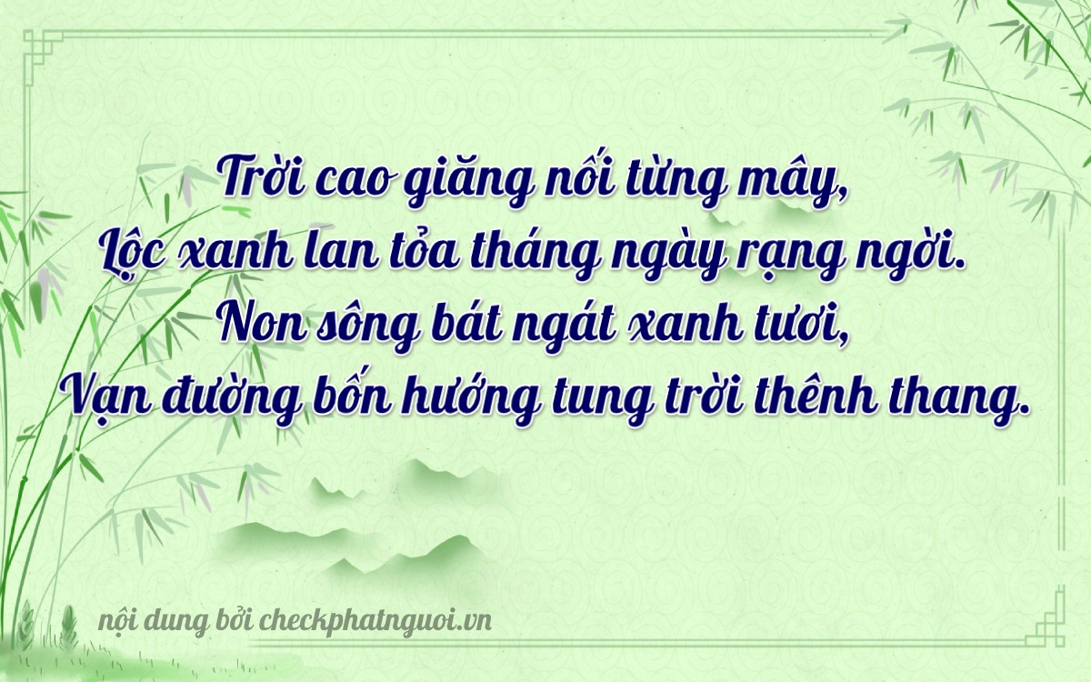Bài thơ ý nghĩa cho <b>biển số 43D1-66640</b> tại website checkphatnguoi.vn