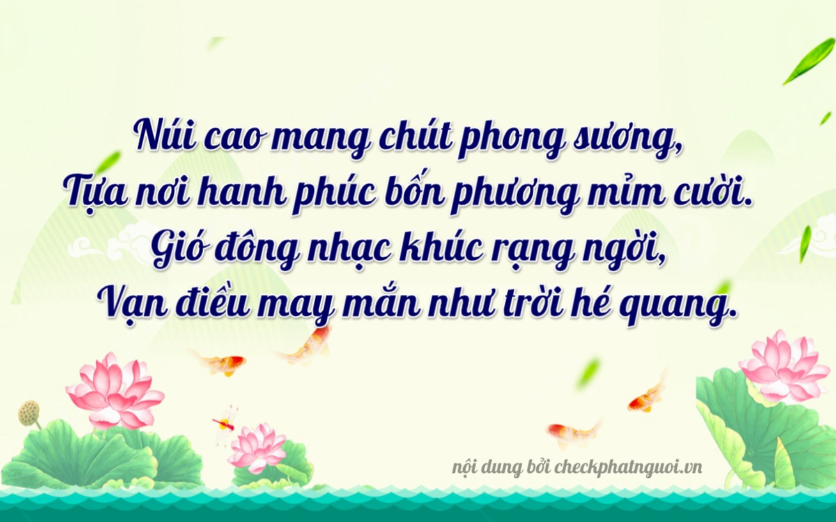 Bài thơ ý nghĩa cho <b>biển số 43H-04944</b> tại website checkphatnguoi.vn