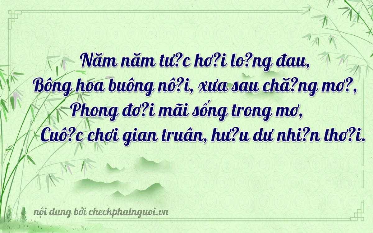 Bài thơ ý nghĩa cho <b>biển số 43K1-58595</b> tại website checkphatnguoi.vn