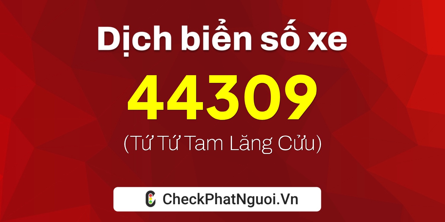 Dịch ý nghĩa <b>biển số xe 63C1-44309</b> tại website checkphatnguoi.vn