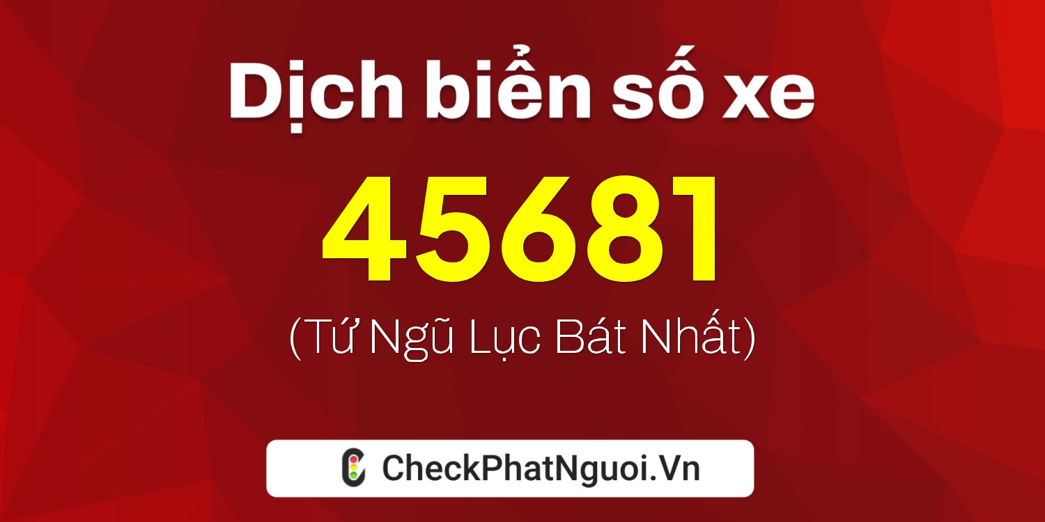 Dịch ý nghĩa <b>biển số xe 93A-45681</b> tại website checkphatnguoi.vn