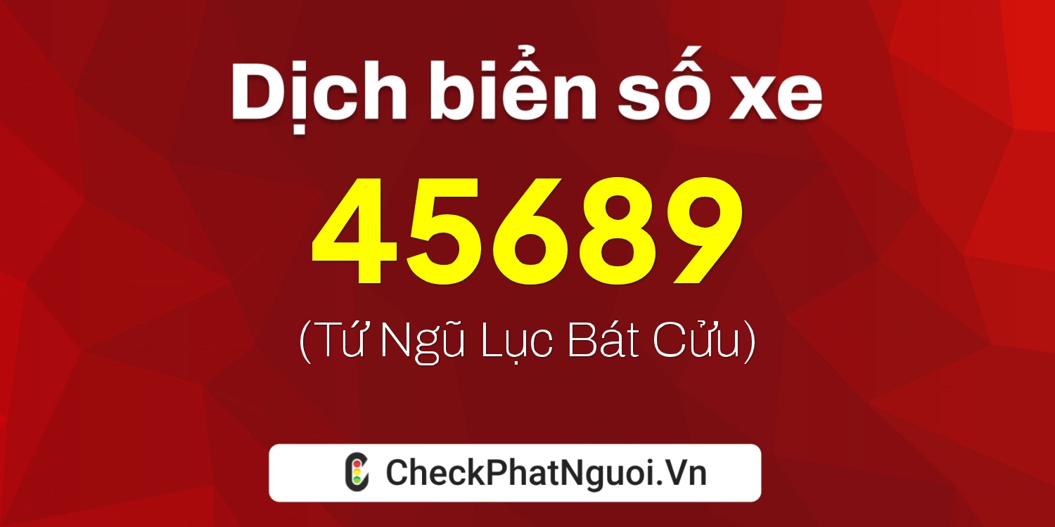 Dịch ý nghĩa <b>biển số xe 98A-45689</b> tại website checkphatnguoi.vn