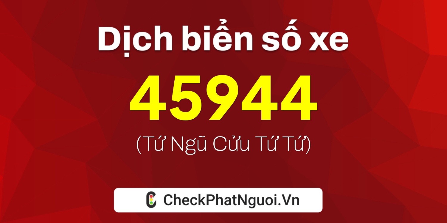 Dịch ý nghĩa <b>biển số xe 29V1-45944</b> tại website checkphatnguoi.vn
