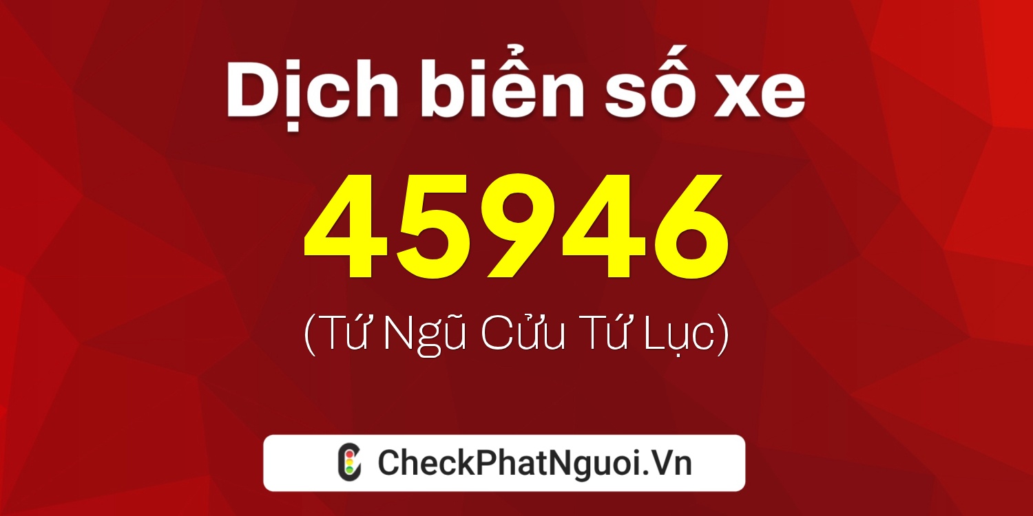 Dịch ý nghĩa <b>biển số xe 98B3-45946</b> tại website checkphatnguoi.vn