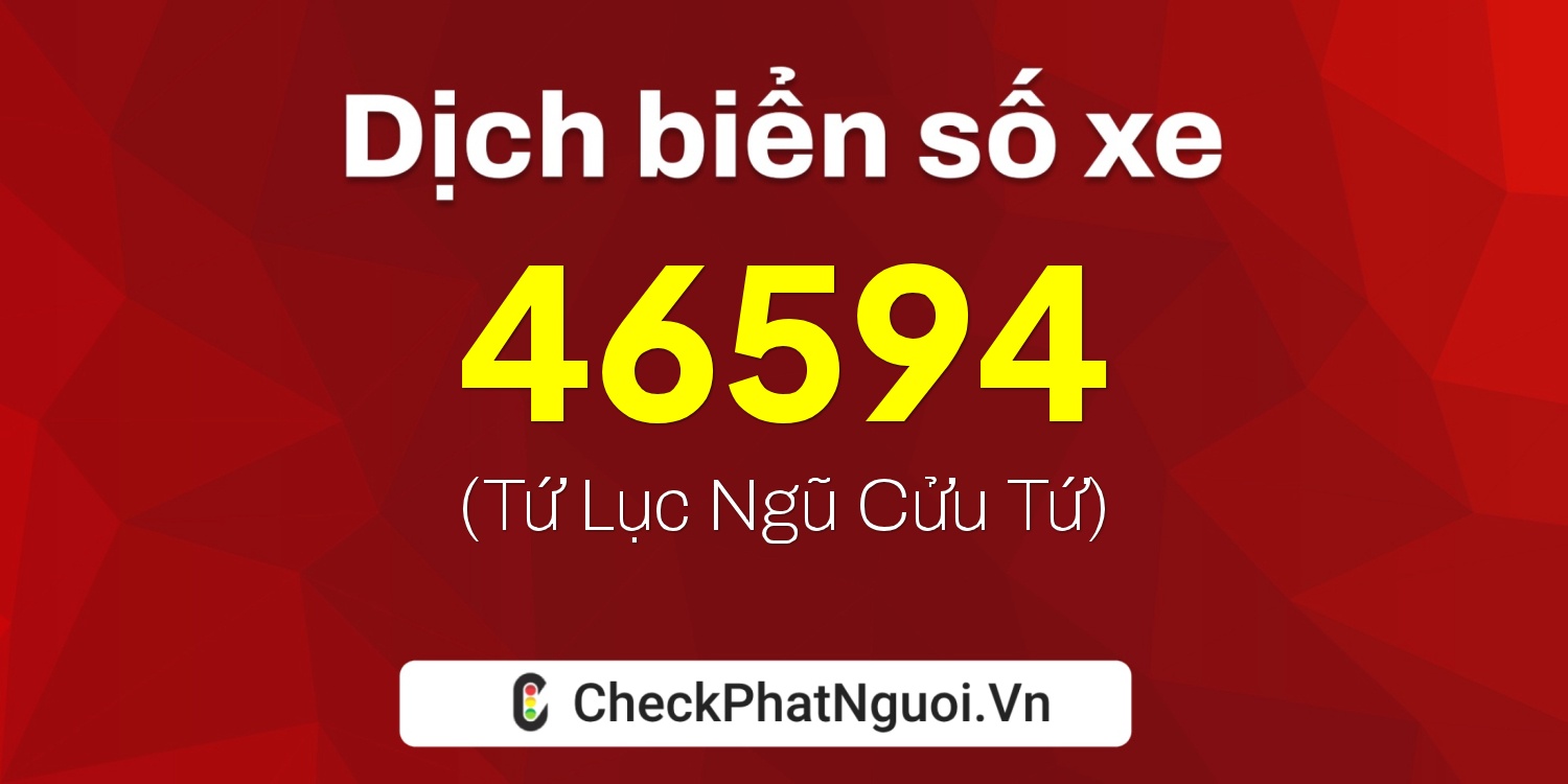 Dịch ý nghĩa <b>biển số xe 64B2-46594</b> tại website checkphatnguoi.vn