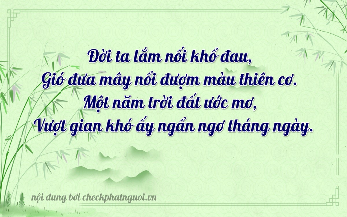 Bài thơ ý nghĩa cho <b>biển số 47A-00115</b> tại website checkphatnguoi.vn