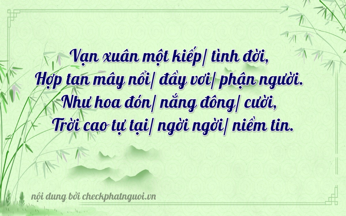 Bài thơ ý nghĩa cho <b>biển số 47A-22001</b> tại website checkphatnguoi.vn
