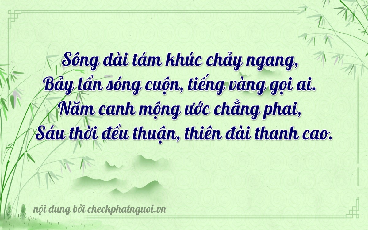 Bài thơ ý nghĩa cho <b>biển số 47A-27856</b> tại website checkphatnguoi.vn
