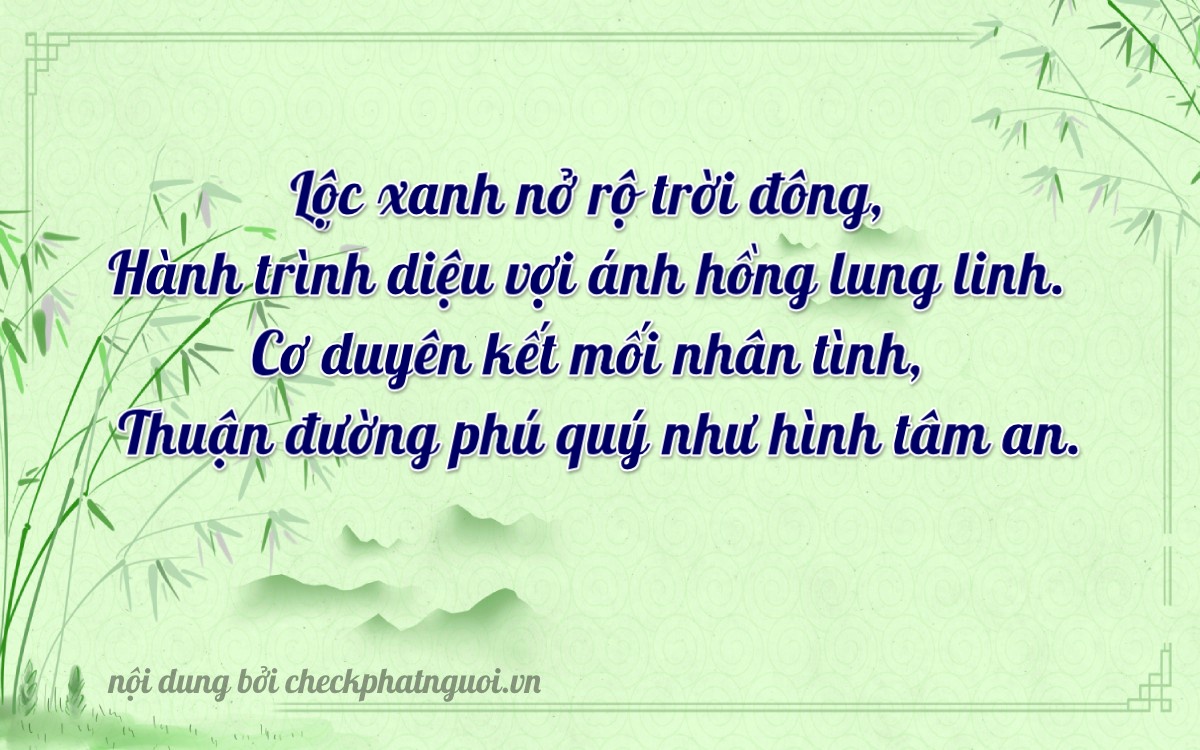 Bài thơ ý nghĩa cho <b>biển số 47A-33190</b> tại website checkphatnguoi.vn