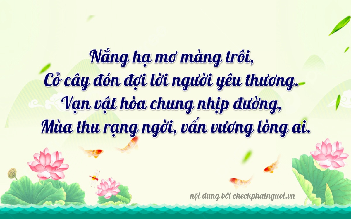 Bài thơ ý nghĩa cho <b>biển số 47A-34865</b> tại website checkphatnguoi.vn