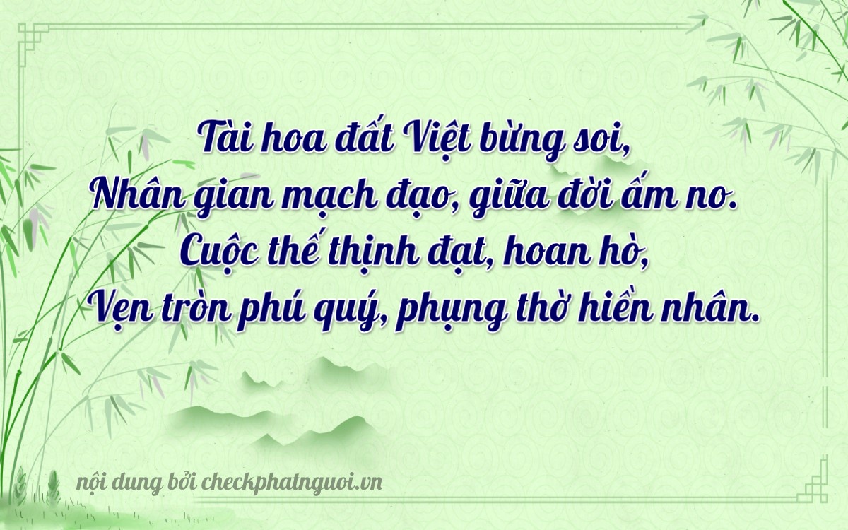 Bài thơ ý nghĩa cho <b>biển số 47A-46197</b> tại website checkphatnguoi.vn