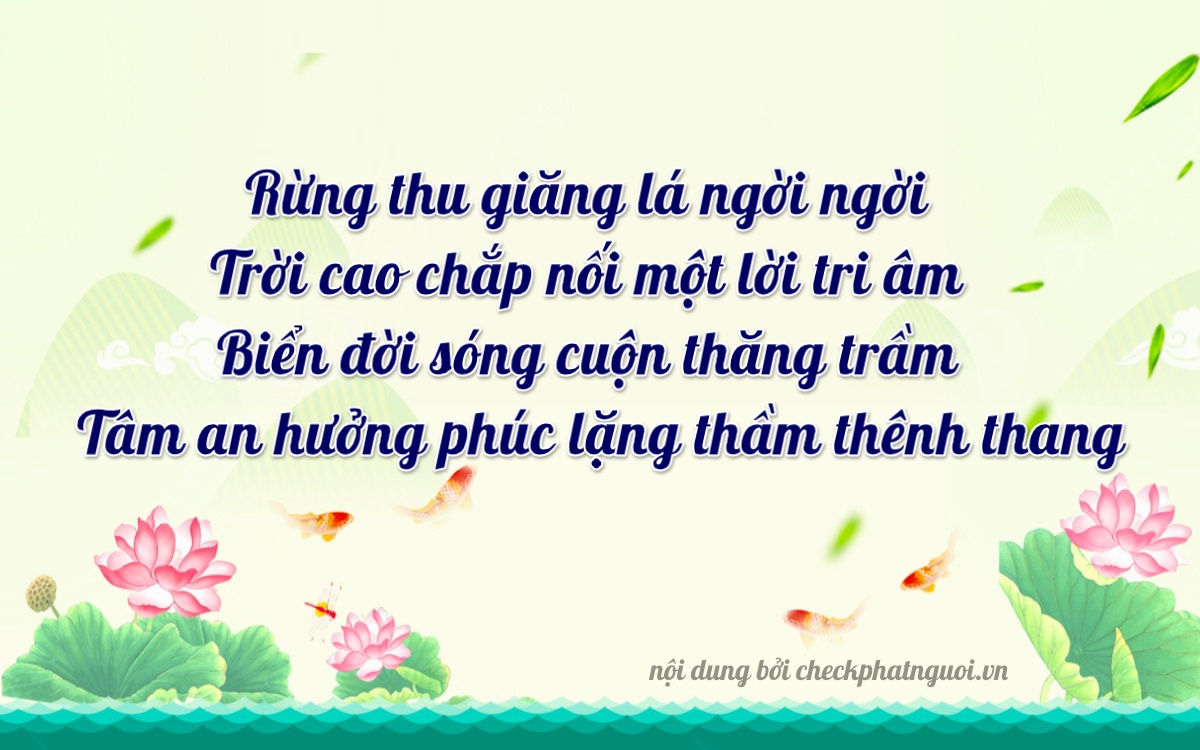 Bài thơ ý nghĩa cho <b>biển số 47A-59070</b> tại website checkphatnguoi.vn