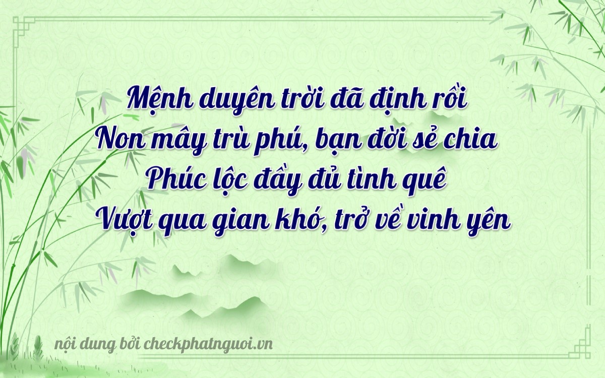 Bài thơ ý nghĩa cho <b>biển số 47A-67771</b> tại website checkphatnguoi.vn