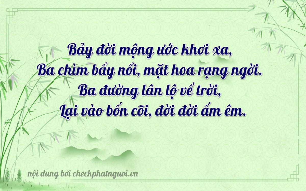 Bài thơ ý nghĩa cho <b>biển số 47A-73304</b> tại website checkphatnguoi.vn