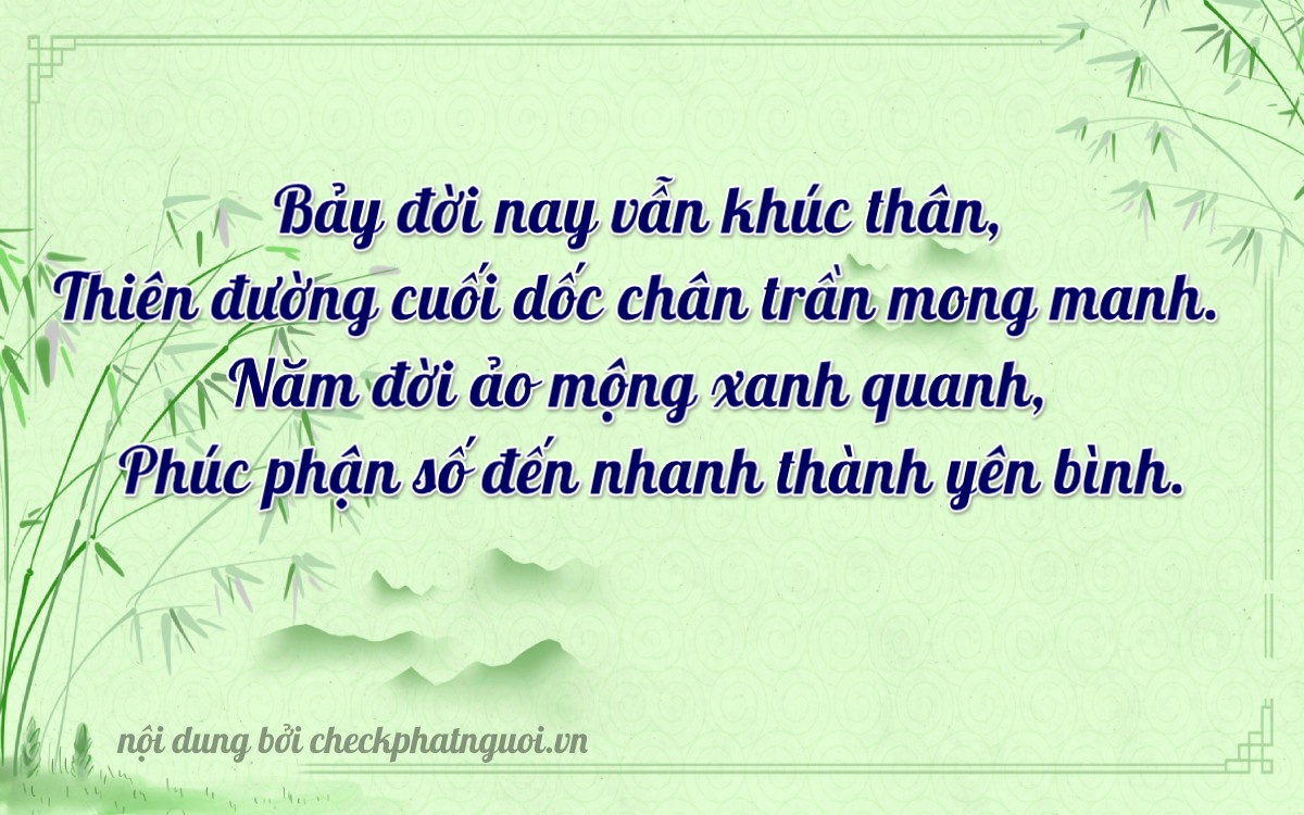 Bài thơ ý nghĩa cho <b>biển số 47A-77666</b> tại website checkphatnguoi.vn